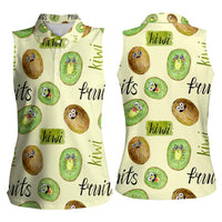 Kiwi Cute Humorous Women Sleeveless Polo Shirt New Zealand Fruit