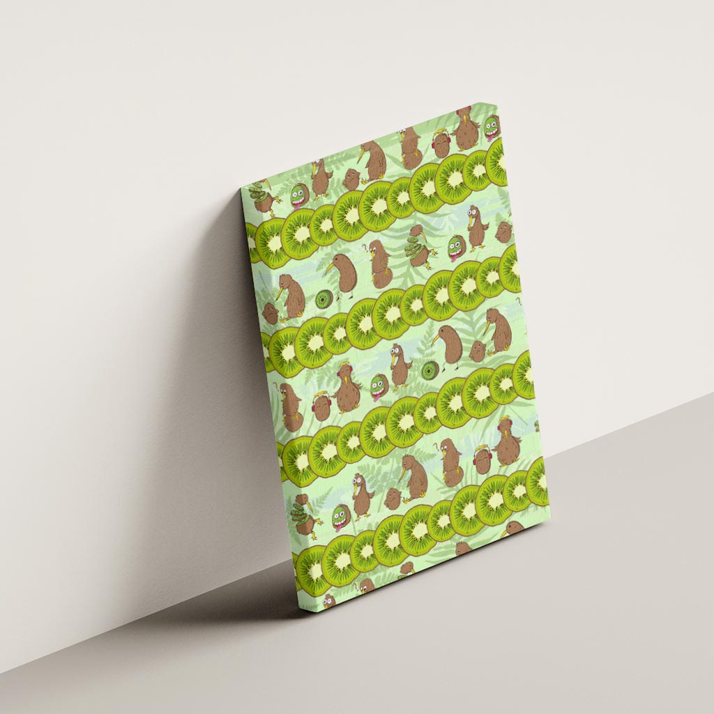 New Zealand Kiwi Fruit Witty Kiwi Bird Canvas Wall Art