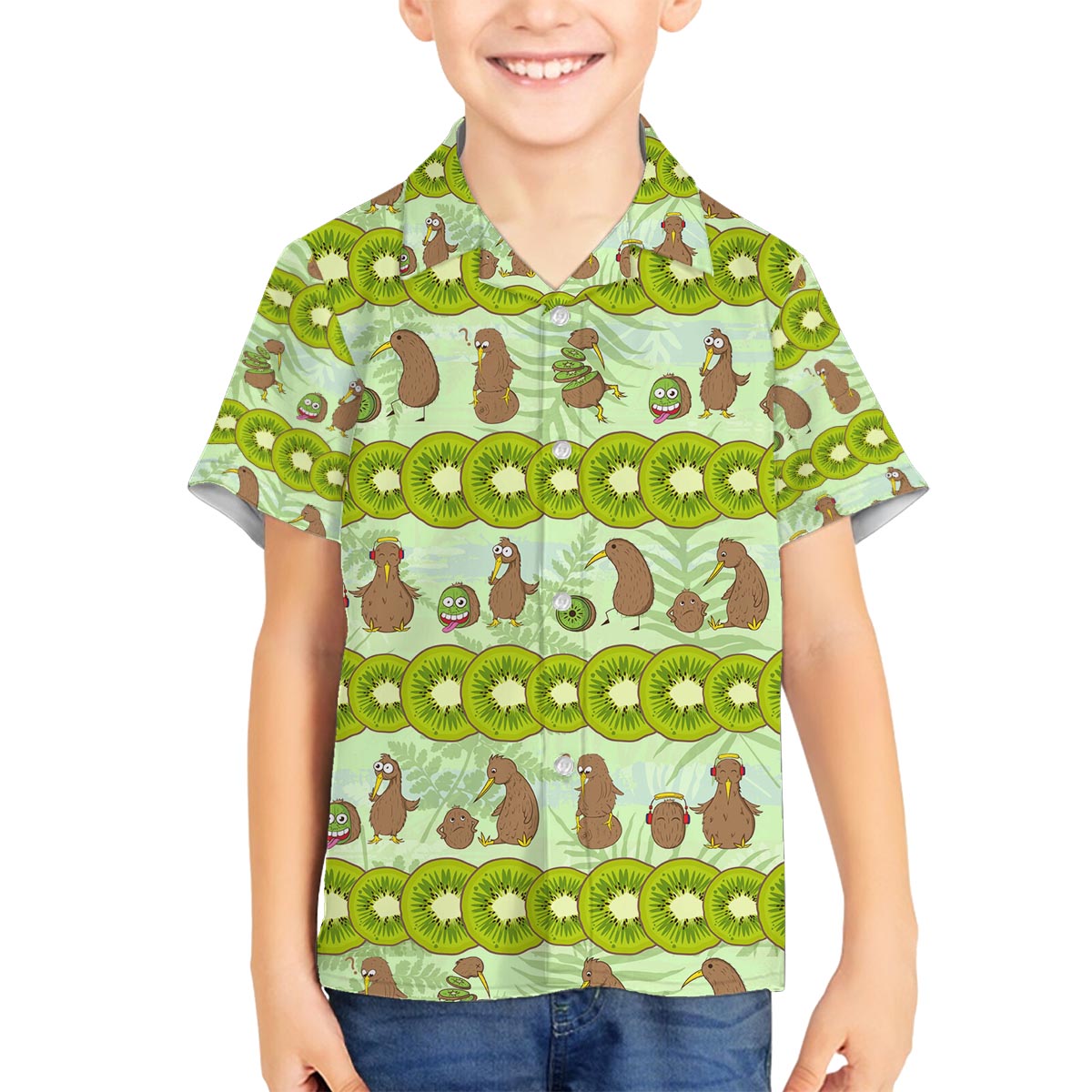 New Zealand Kiwi Fruit Witty Kiwi Bird Family Matching Puletasi and Hawaiian Shirt