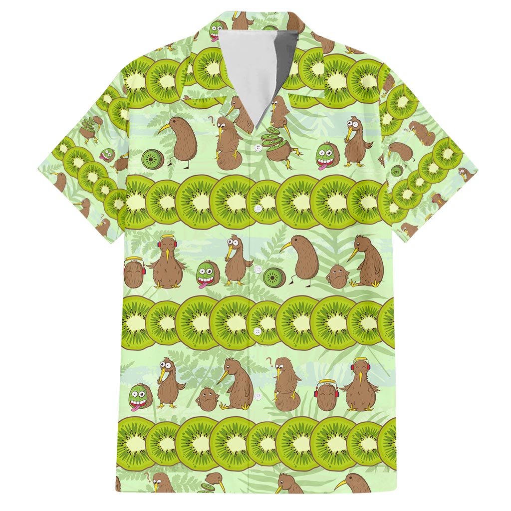 New Zealand Kiwi Fruit Witty Kiwi Bird Family Matching Short Sleeve Bodycon Dress and Hawaiian Shirt