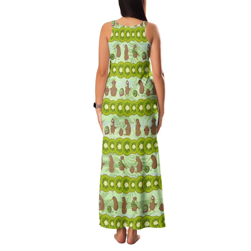 New Zealand Kiwi Fruit Witty Kiwi Bird Family Matching Tank Maxi Dress and Hawaiian Shirt