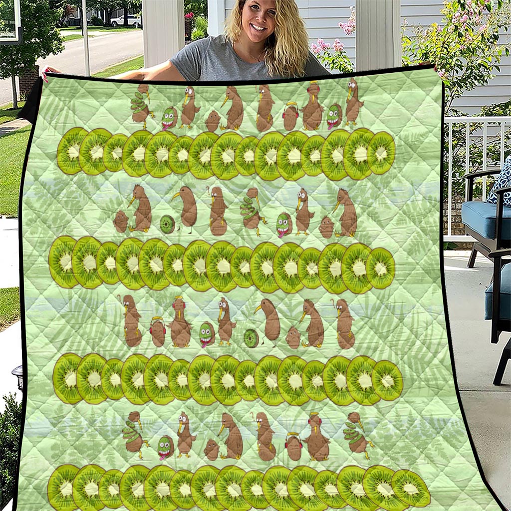 New Zealand Kiwi Fruit Witty Kiwi Bird Quilt DT02 Green - Polynesian Pride