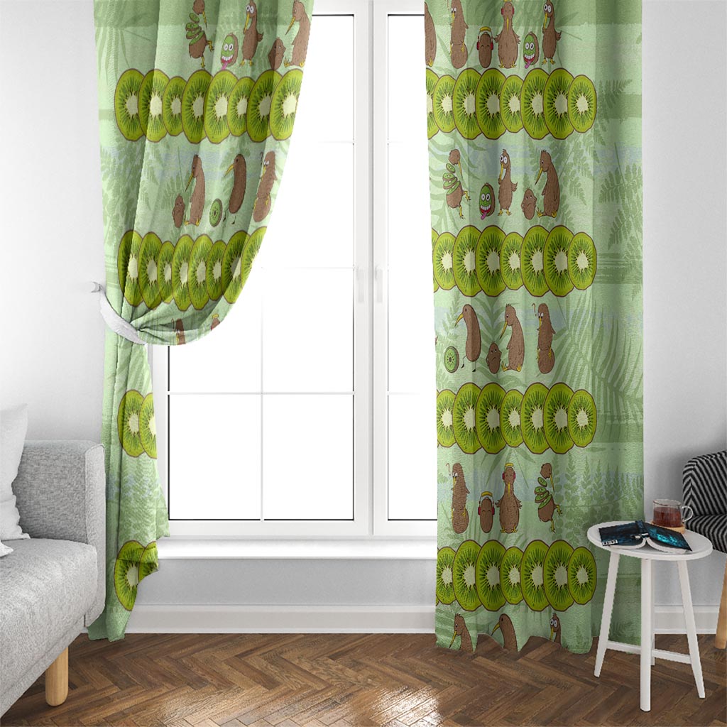 New Zealand Kiwi Fruit Witty Kiwi Bird Window Curtain DT02 - Polynesian Pride