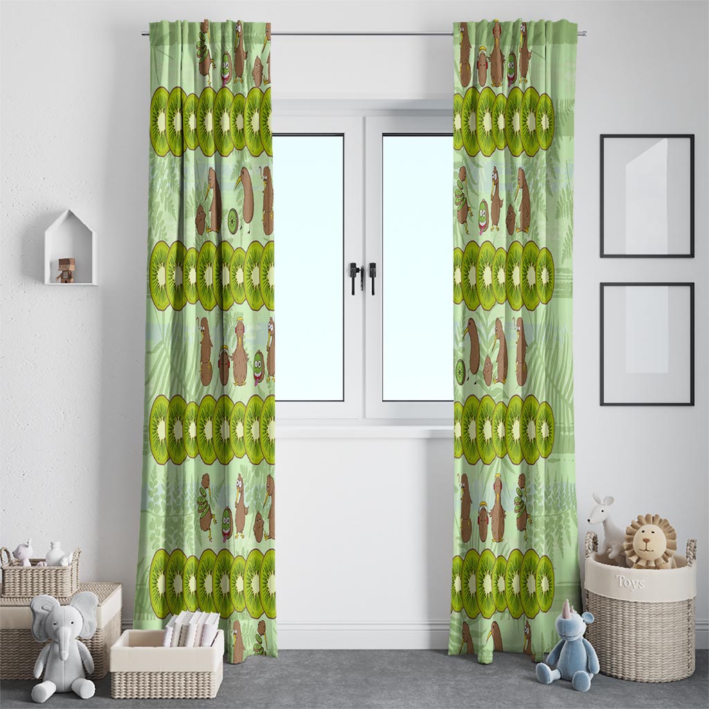 New Zealand Kiwi Fruit Witty Kiwi Bird Window Curtain DT02 - Polynesian Pride