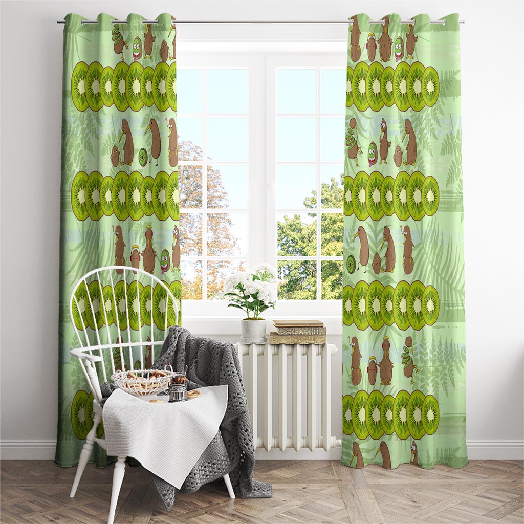 New Zealand Kiwi Fruit Witty Kiwi Bird Window Curtain DT02 - Polynesian Pride