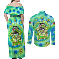 Just a Girl Who Loves Kiwis Couples Matching Off Shoulder Maxi Dress and Long Sleeve Button Shirt New Zealand Tie Dye