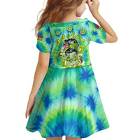 Just a Girl Who Loves Kiwis Family Matching Off The Shoulder Long Sleeve Dress and Hawaiian Shirt New Zealand Tie Dye DT02 - Polynesian Pride