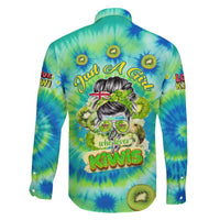 Just a Girl Who Loves Kiwis Family Matching Off The Shoulder Long Sleeve Dress and Hawaiian Shirt New Zealand Tie Dye DT02 - Polynesian Pride