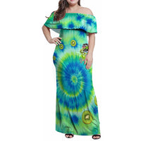 Just a Girl Who Loves Kiwis Family Matching Off Shoulder Maxi Dress and Hawaiian Shirt New Zealand Tie Dye