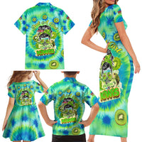 Just a Girl Who Loves Kiwis Family Matching Short Sleeve Bodycon Dress and Hawaiian Shirt New Zealand Tie Dye