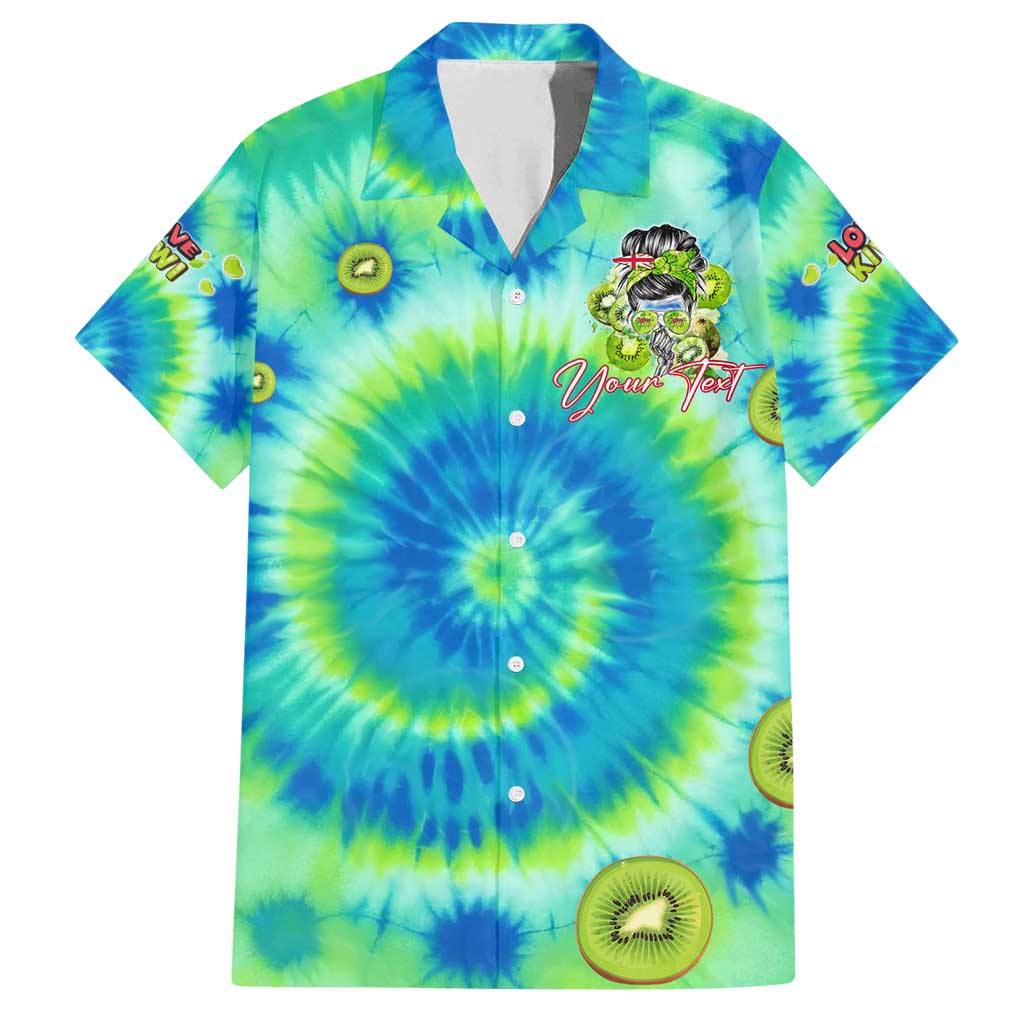 Just a Girl Who Loves Kiwis Family Matching Tank Maxi Dress and Hawaiian Shirt New Zealand Tie Dye DT02 Dad's Shirt - Short Sleeve Green - Polynesian Pride