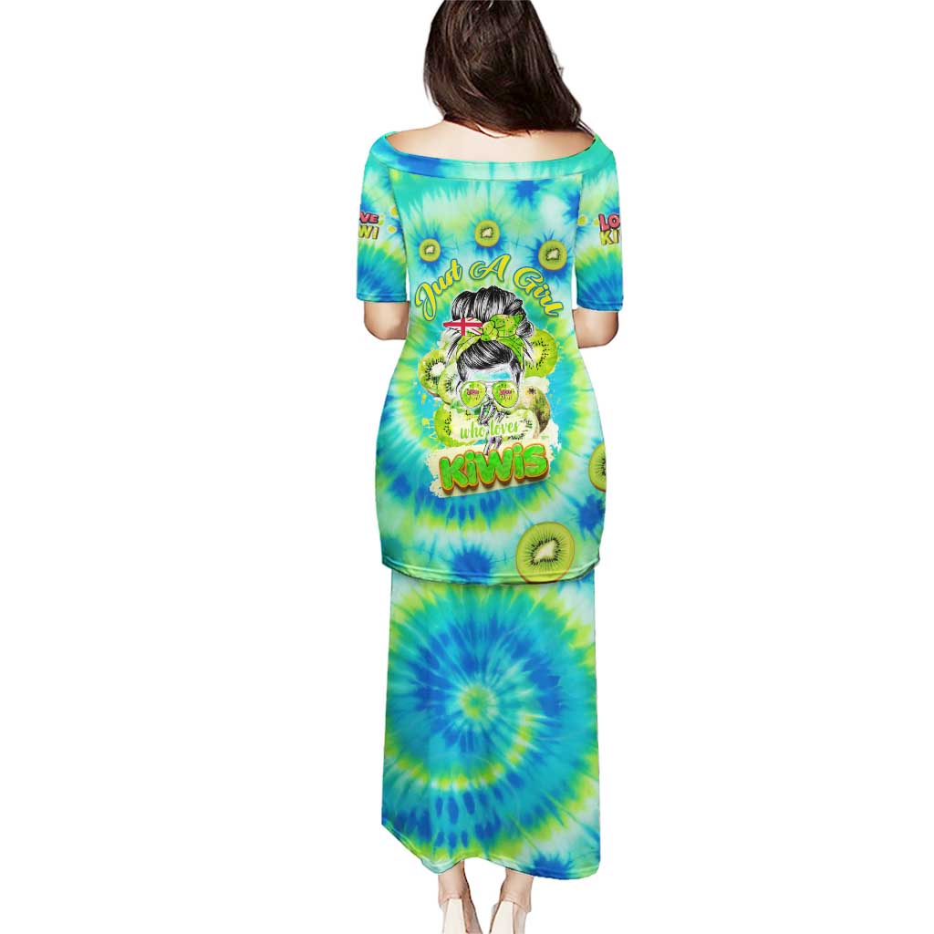 Just a Girl Who Loves Kiwis Puletasi New Zealand Tie Dye