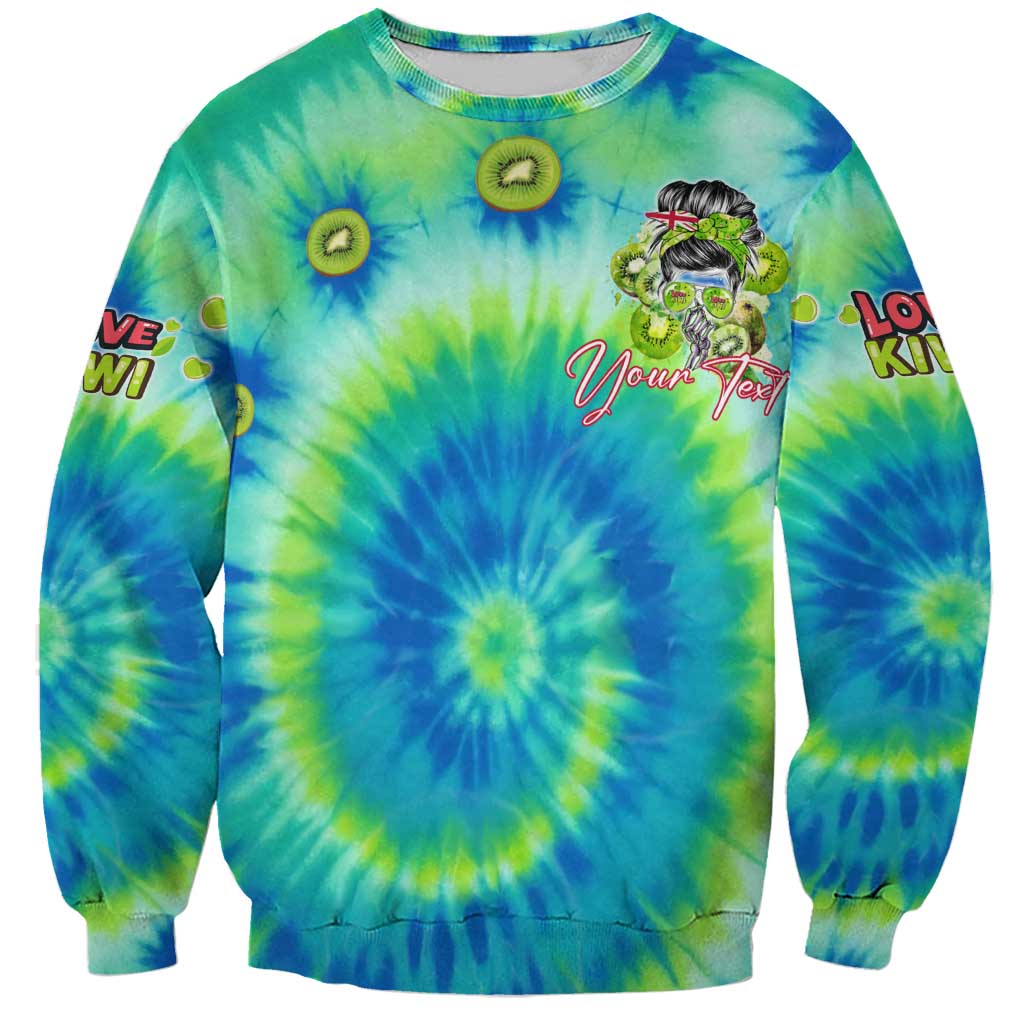 Just a Girl Who Loves Kiwis Sweatshirt New Zealand Tie Dye