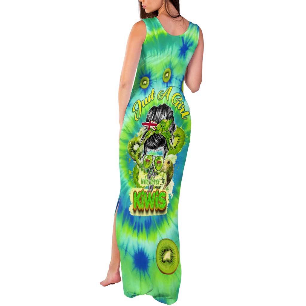 Just a Girl Who Loves Kiwis Tank Maxi Dress New Zealand Tie Dye