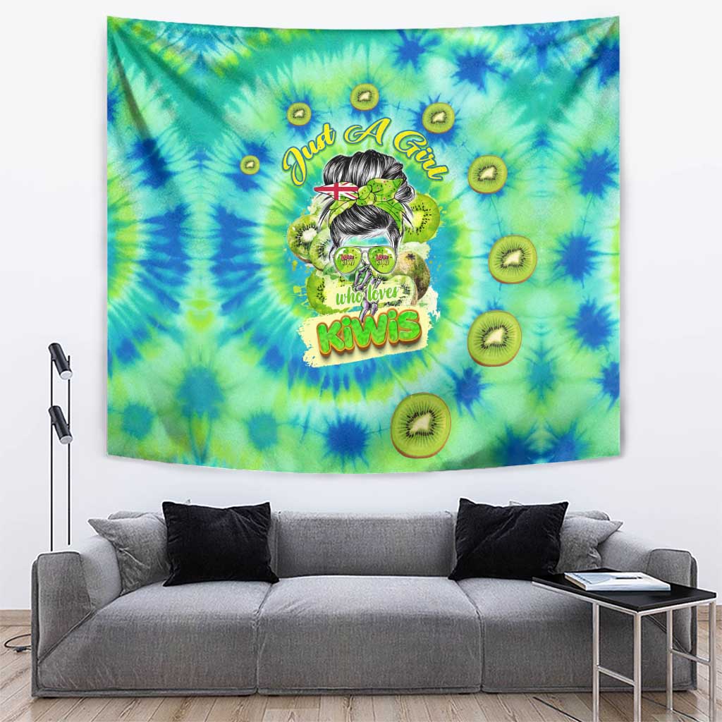 Just a Girl Who Loves Kiwis Tapestry New Zealand Tie Dye DT02 Green - Polynesian Pride