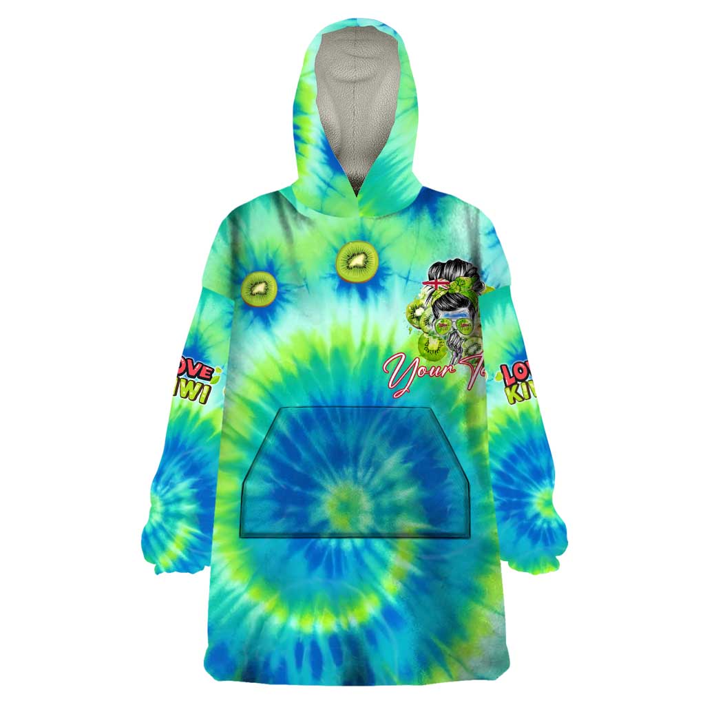 Just a Girl Who Loves Kiwis Wearable Blanket Hoodie New Zealand Tie Dye DT02 One Size Green - Polynesian Pride