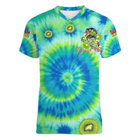 Just a Girl Who Loves Kiwis Women V-Neck T-Shirt New Zealand Tie Dye