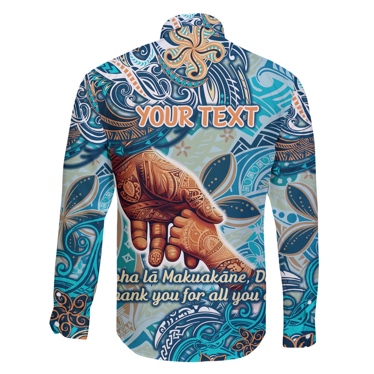 Hand In Hand Father's Day Polynesian Family Matching Off The Shoulder Long Sleeve Dress and Hawaiian Shirt Tribal Flower Pattern DT02 - Polynesian Pride