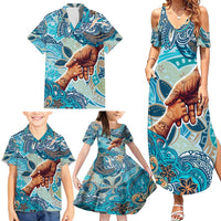 Hand In Hand Father's Day Polynesian Family Matching Summer Maxi Dress and Hawaiian Shirt Tribal Flower Pattern DT02 - Polynesian Pride