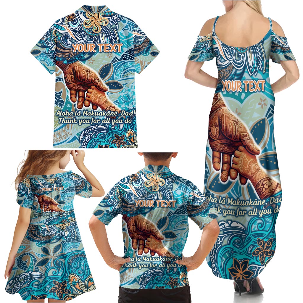 Hand In Hand Father's Day Polynesian Family Matching Summer Maxi Dress and Hawaiian Shirt Tribal Flower Pattern DT02 - Polynesian Pride