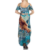 Hand In Hand Father's Day Polynesian Family Matching Summer Maxi Dress and Hawaiian Shirt Tribal Flower Pattern DT02 - Polynesian Pride