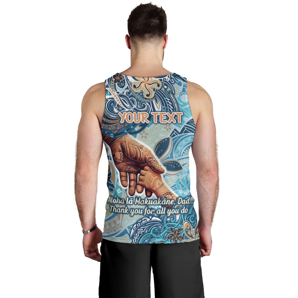 Hand In Hand Father's Day Polynesian Men Tank Top Tribal Flower Pattern