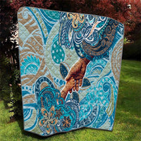 Hand In Hand Father's Day Polynesian Quilt Tribal Flower Pattern
