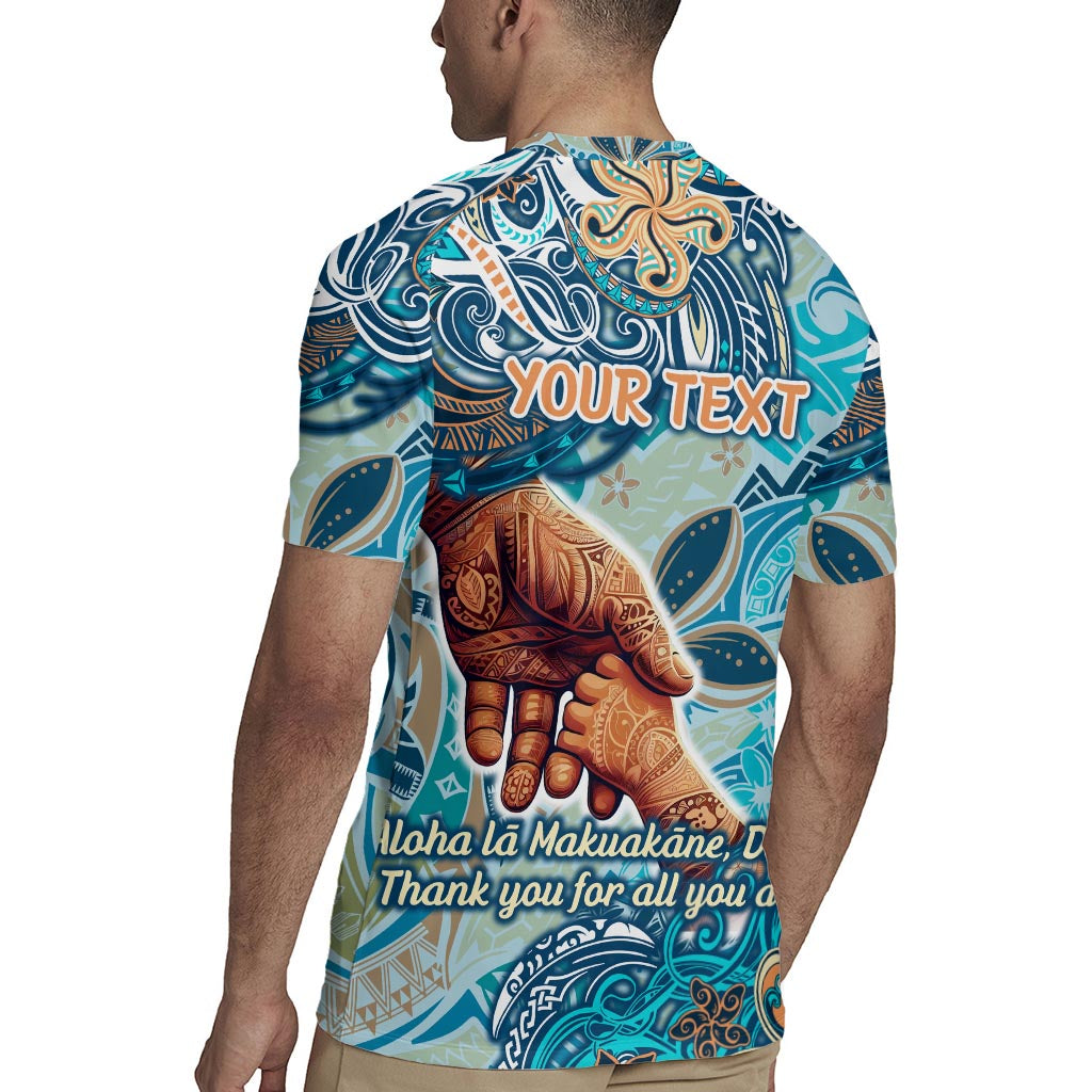Hand In Hand Father's Day Polynesian Rugby Jersey Tribal Flower Pattern
