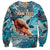 Hand In Hand Father's Day Polynesian Sweatshirt Tribal Flower Pattern