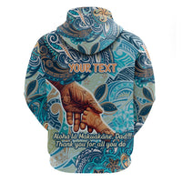 Hand In Hand Father's Day Polynesian Zip Hoodie Tribal Flower Pattern DT02 - Polynesian Pride