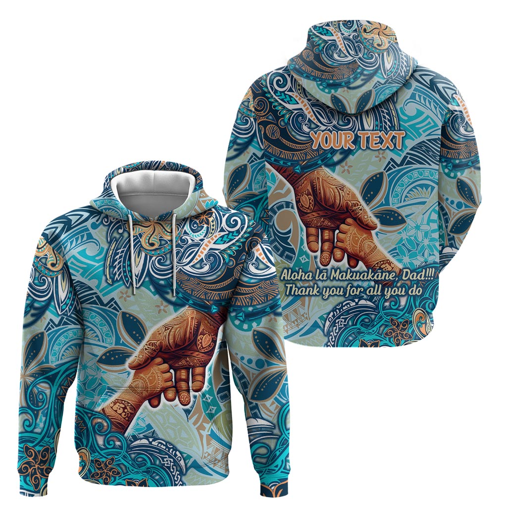 Hand In Hand Father's Day Polynesian Zip Hoodie Tribal Flower Pattern DT02 - Polynesian Pride