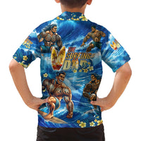 Hawaii Father's Day Family Matching Long Sleeve Bodycon Dress and Hawaiian Shirt The Surfing Dad Polynesian Tattoo DT02 - Polynesian Pride