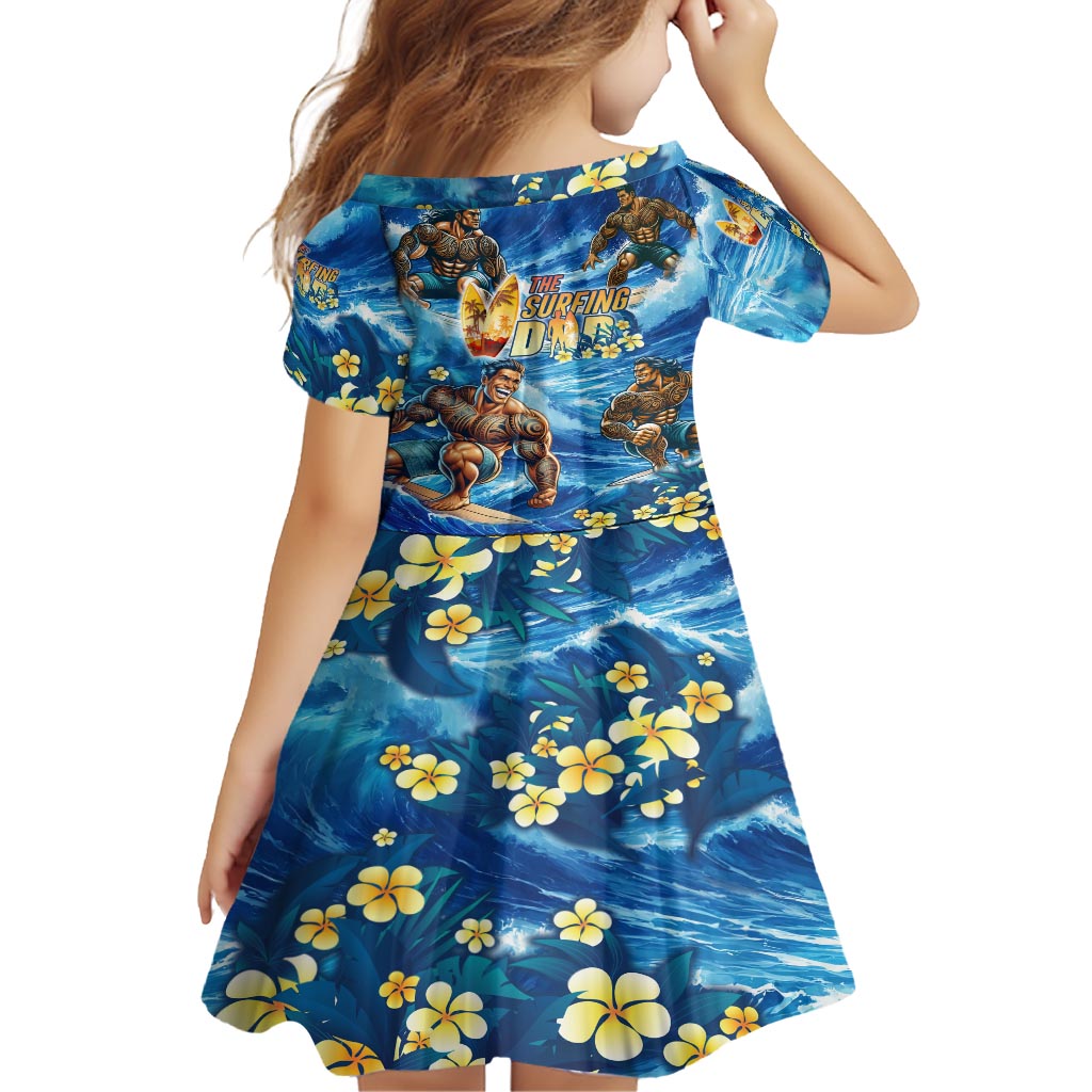 Hawaii Father's Day Family Matching Off Shoulder Short Dress and Hawaiian Shirt The Surfing Dad Polynesian Tattoo DT02 - Polynesian Pride