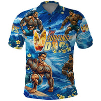 Hawaii Father's Day Polo Shirt The Surfing Dad Polynesian Tattoo