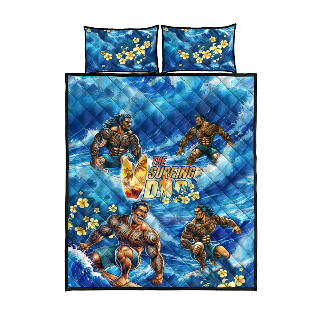 Hawaii Father's Day Quilt Bed Set The Surfing Dad Polynesian Tattoo DT02 - Polynesian Pride