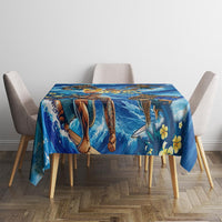 Hawaii Father's Day Tablecloth The Surfing Dad Polynesian Tattoo