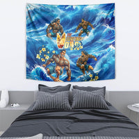 Hawaii Father's Day Tapestry The Surfing Dad Polynesian Tattoo