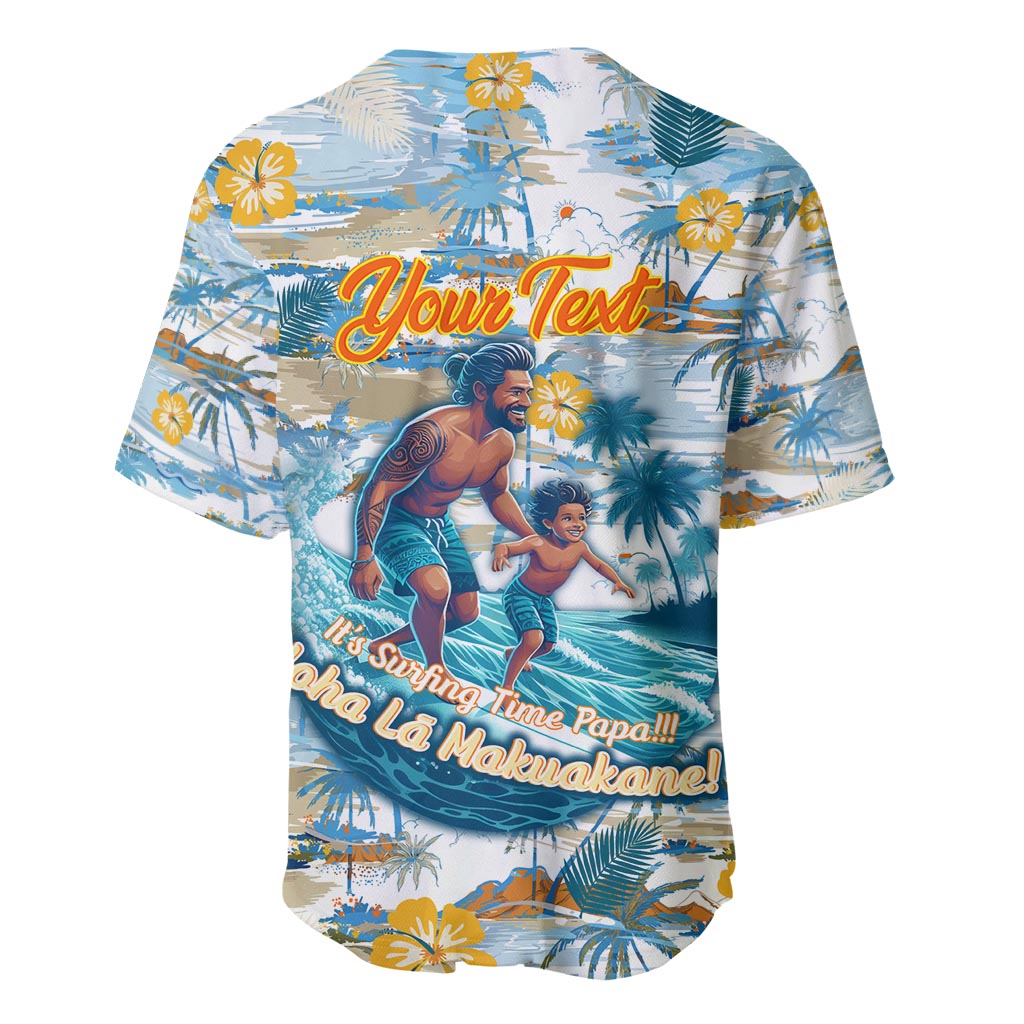 Hawaii Father's Day It's Surfing Time Baseball Jersey Aloha Lā Makuakane