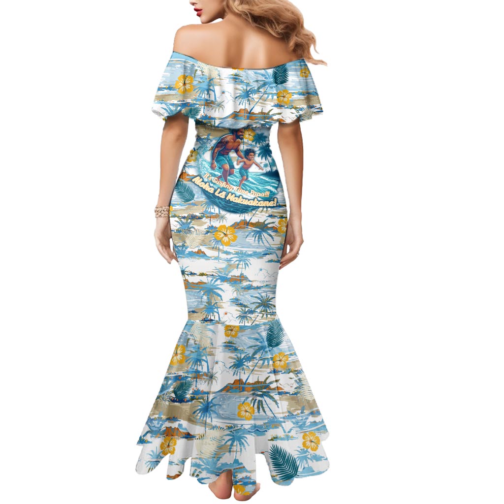 Hawaii Father's Day It's Surfing Time Mermaid Dress Aloha L Makuakane DT02 - Polynesian Pride