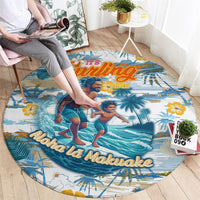 Hawaii Father's Day It's Surfing Time Round Carpet Aloha Lā Makuakane