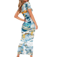 Hawaii Father's Day It's Surfing Time Short Sleeve Bodycon Dress Aloha L Makuakane DT02 - Polynesian Pride