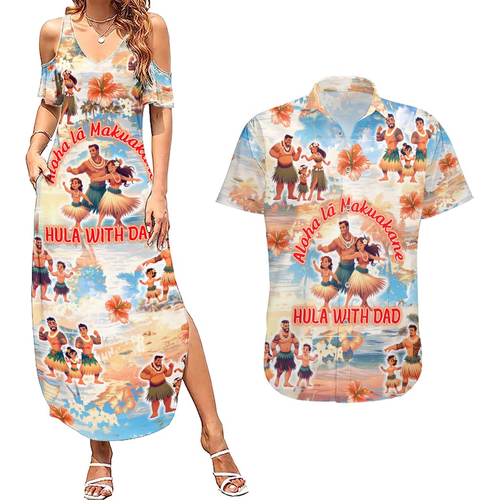 Hawaii Father's Day Couples Matching Summer Maxi Dress and Hawaiian Shirt Hula With Dad DT02 Art - Polynesian Pride
