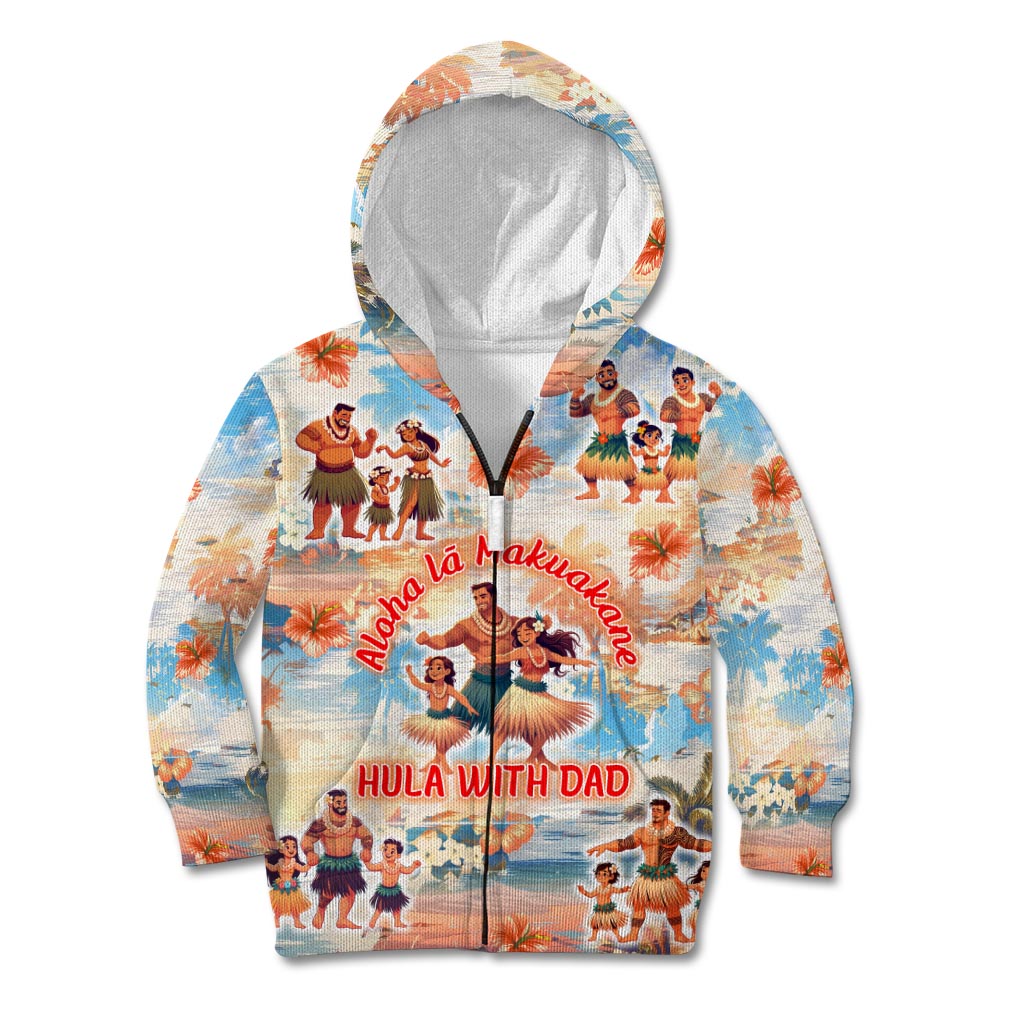 Hawaii Father's Day Kid Hoodie Hula With Dad DT02 Zip Hoodie Art - Polynesian Pride