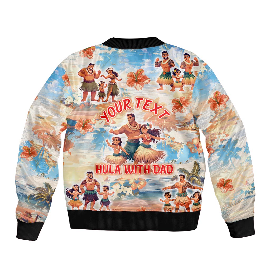 Hawaii Father's Day Sleeve Zip Bomber Jacket Hula With Dad DT02 - Polynesian Pride