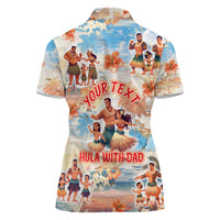 Hawaii Father's Day Women Polo Shirt Hula With Dad