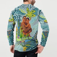 Palau Father's Day Polynesia Button Sweatshirt Dad and Son