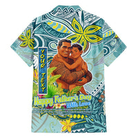 Palau Father's Day Polynesia Family Matching Off Shoulder Maxi Dress and Hawaiian Shirt Dad and Son