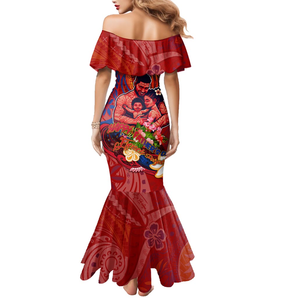 Happy Father's Day French Polynesia Family Matching Mermaid Dress and Hawaiian Shirt Family Turtle Hibiscus