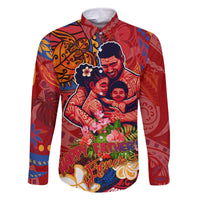Happy Father's Day French Polynesia Family Matching Off The Shoulder Long Sleeve Dress and Hawaiian Shirt Family Turtle Hibiscus
