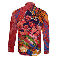 Happy Father's Day French Polynesia Family Matching Off Shoulder Maxi Dress and Hawaiian Shirt Family Turtle Hibiscus